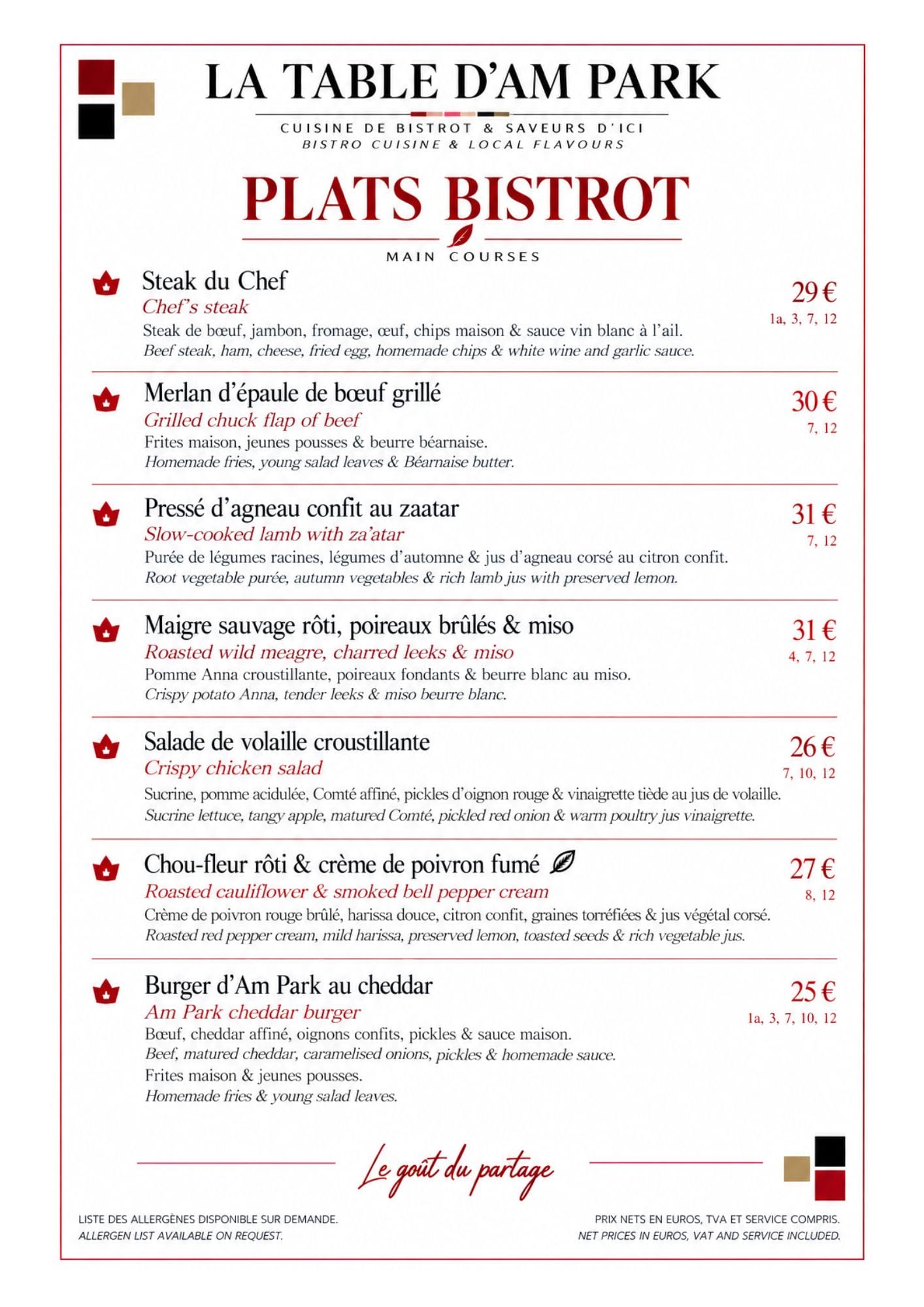 Menu Page 5