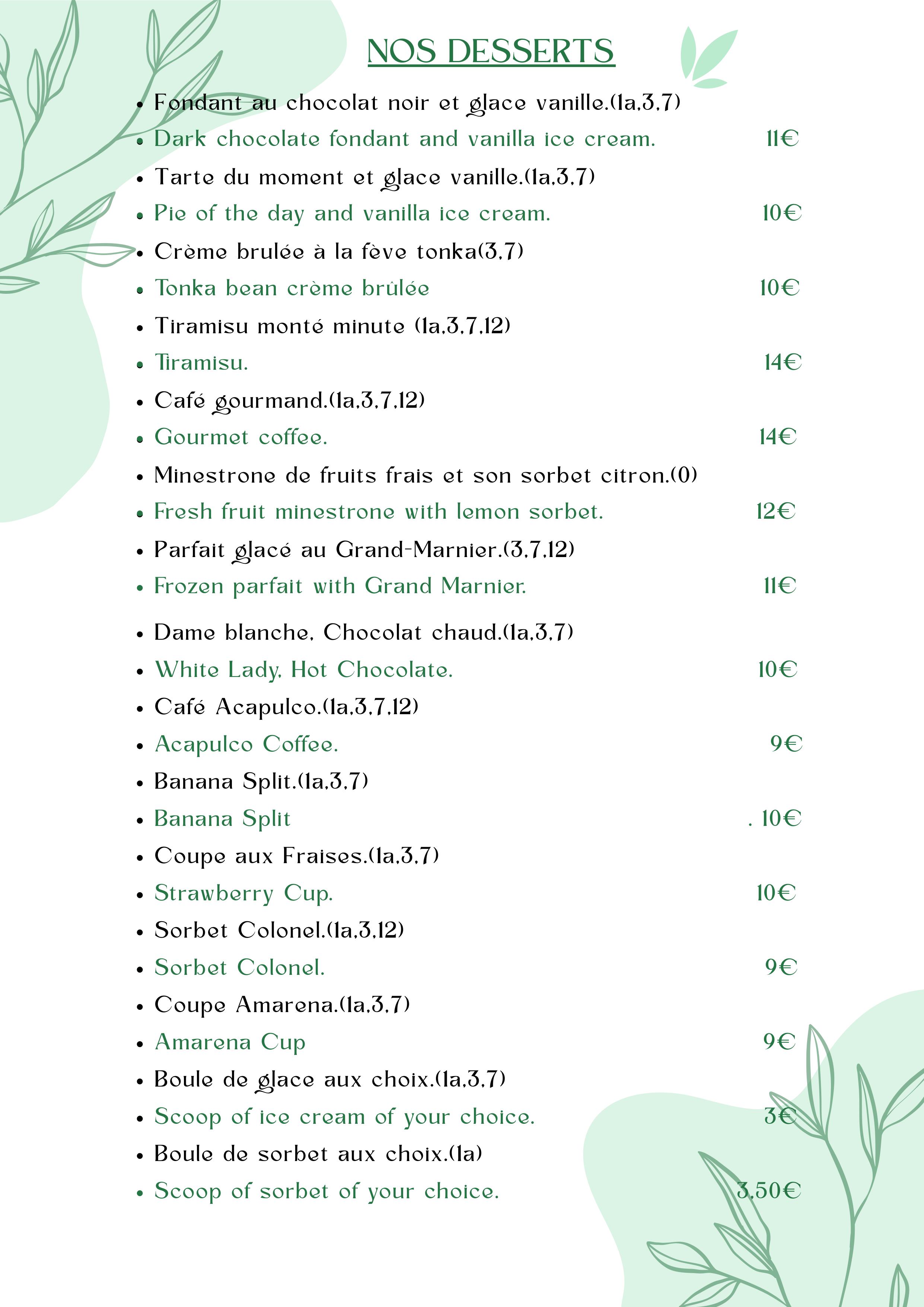 Menu Page 5